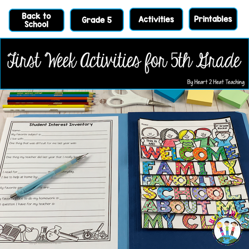 First Week of School Activities for 5th Grade