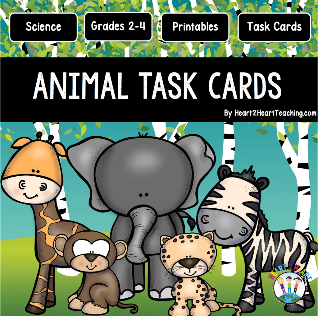 All About Animals: Carnivores, Herbivores, and Omnivores Task Cards
