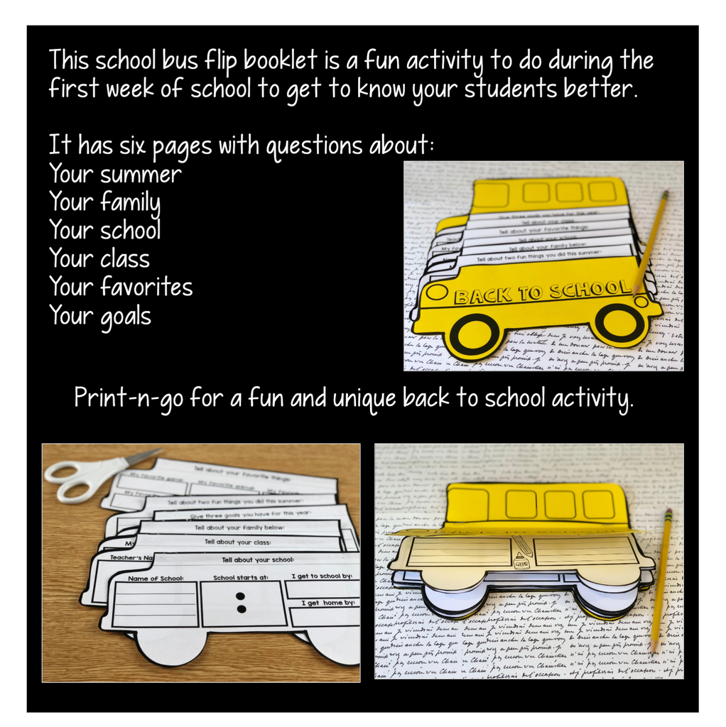 Back to School Activities: Create a School Bus Flip Book