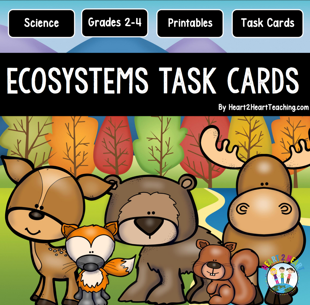 Ecosystems Task Cards & Bonus Vocabulary Cards