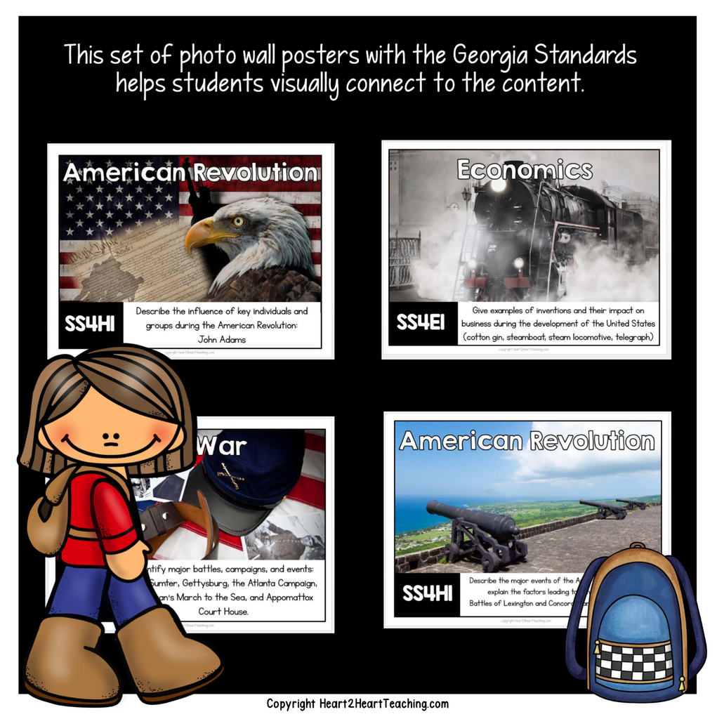 Georgia Standards of Excellence 4th Grade Social Studies Posters