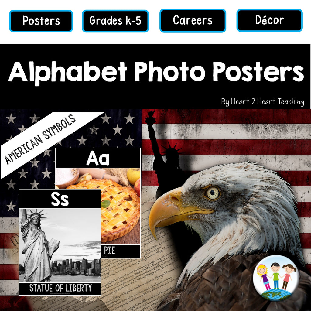 Alphabet Posters with American Symbols (A to Z)