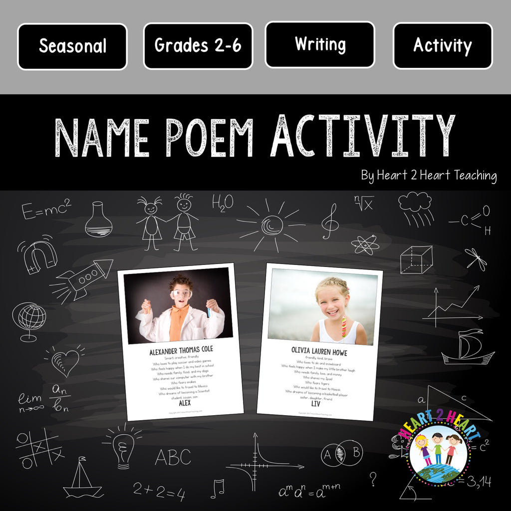 Back to School Activities for the First Week of School: Name Poem Activity