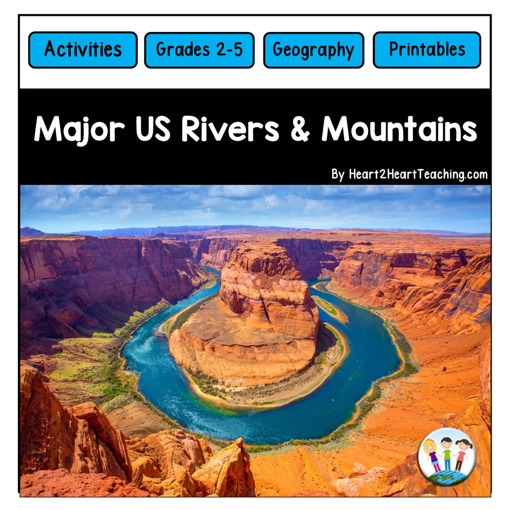 U.S. Major Rivers & Mountains Activity Pack