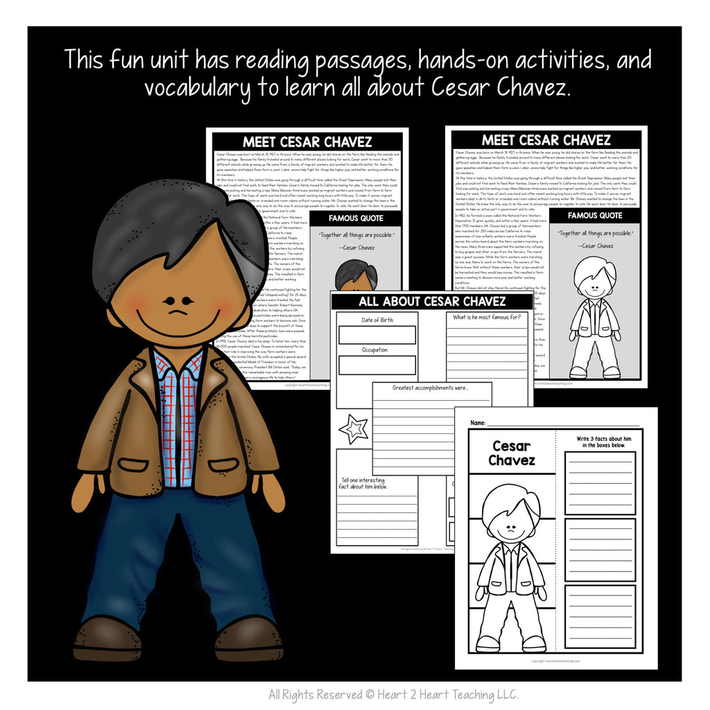 The Life Story of Cesar Chavez Activity Pack