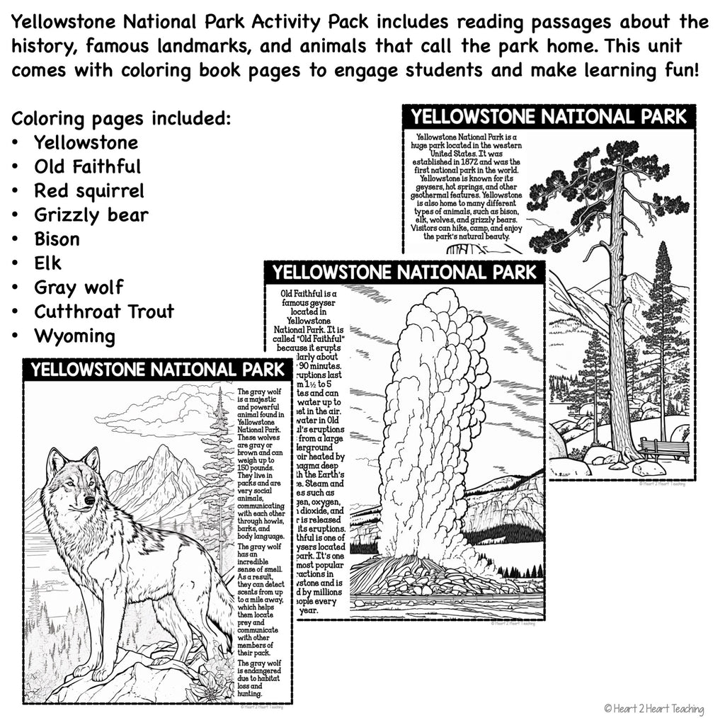 Yellowstone National Park Coloring Pages
