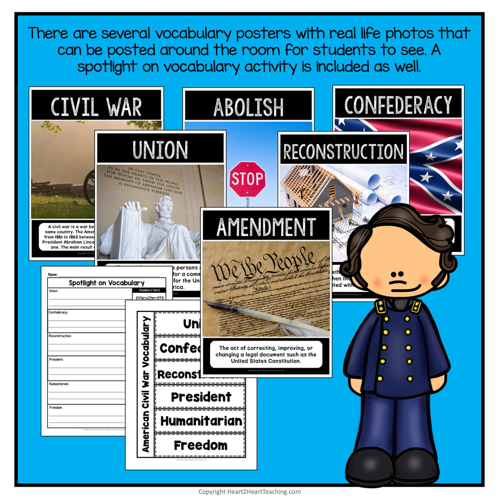 American Civil War Complete Unit with Abraham Lincoln, Harriet Tubman, Clara Barton