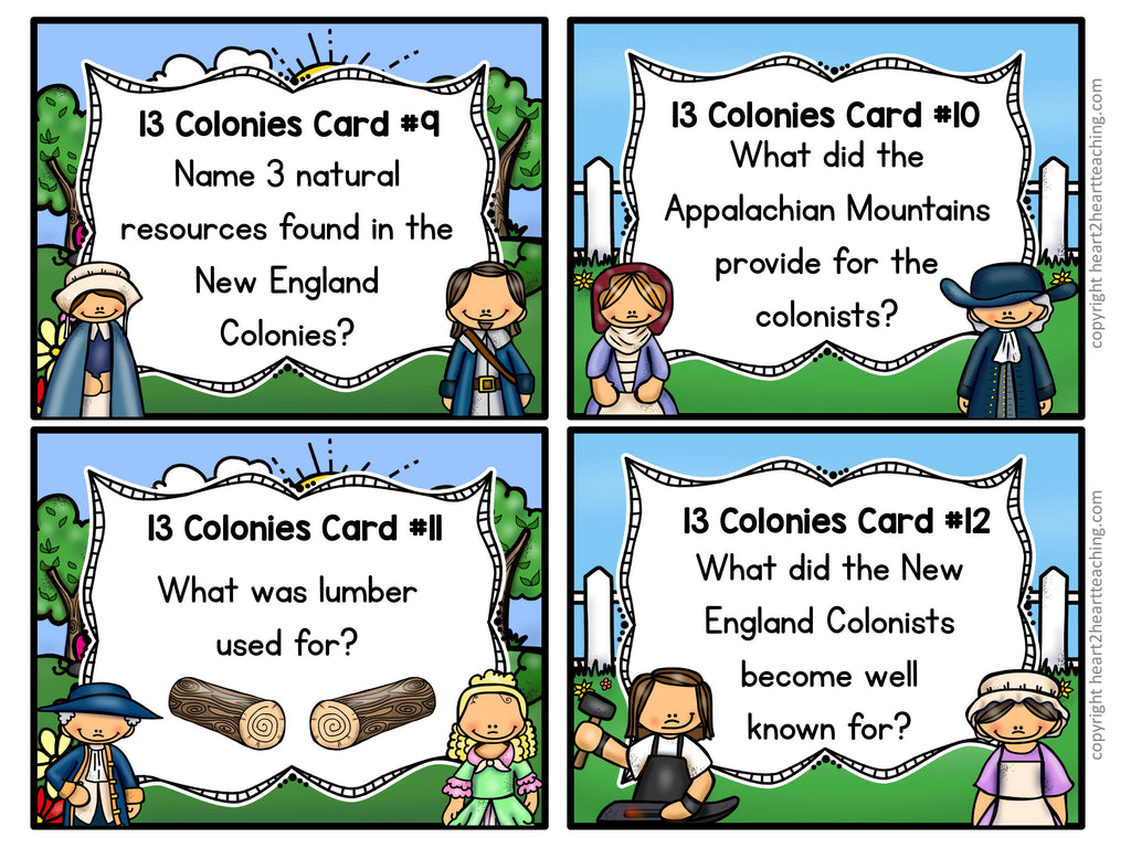 13 Colonies Task Cards Freebie