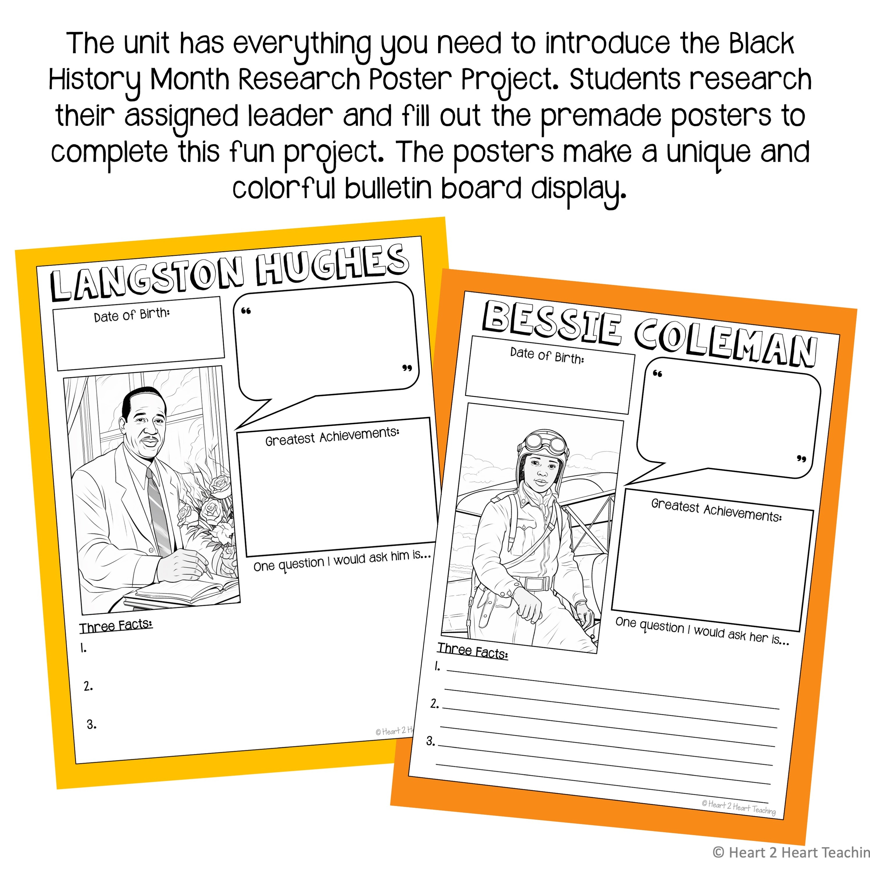 Black History Month Research Poster Project – Heart 2 Heart Teaching