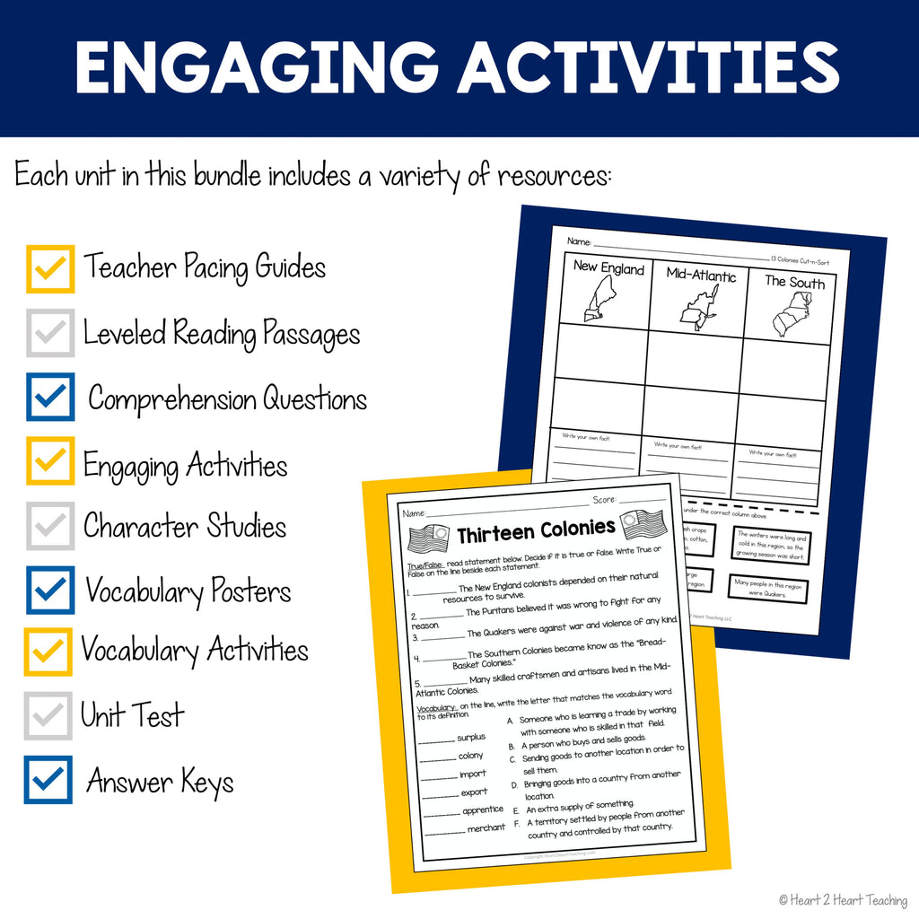 13 Colonies Activities Bundle Complete Unit With Maps, Worksheets, Unit Test, PowerPoint & Task Cards