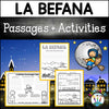 La Befana passages and activities unit cover with scavenger hunt, flip book and coloring pages