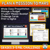 Plan a Mission to Mars cover showing the Meet the Astronauts slide on a monitor, two more slides and two student booklet pages