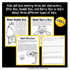 Meet Bitty Boo, Buddy Boo and Berry Boo passages introducing three different types of bats