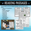 Carnivores, herbivores and omnivores reading passages with notebook flaps for producers, consumers and decomposers