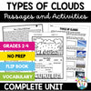 Types of clouds passages and activities unit for grades 2 to 4 with flip book and vocabulary