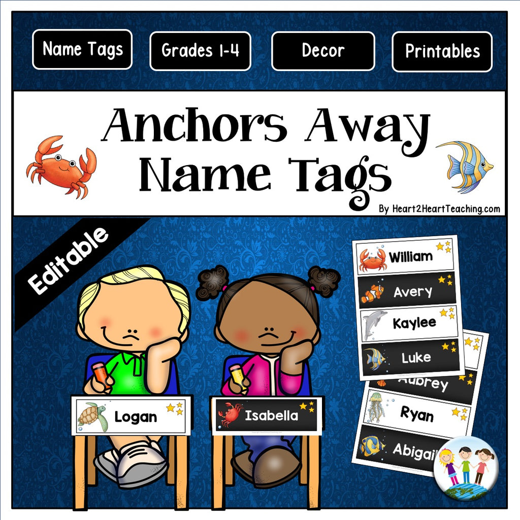 Anchors Away Name Tags and Desk Plates