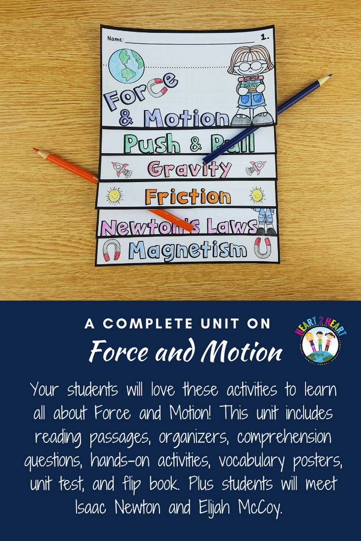 Force and Motion Activity Pack with Issac Newton & Elijah McCoy – Heart ...