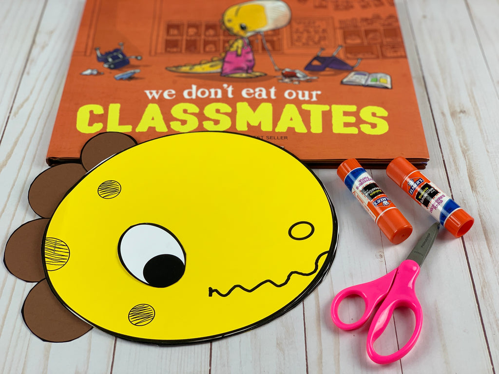 We Don't Eat Our Classmates Activity Pack and Dinosaur Craft