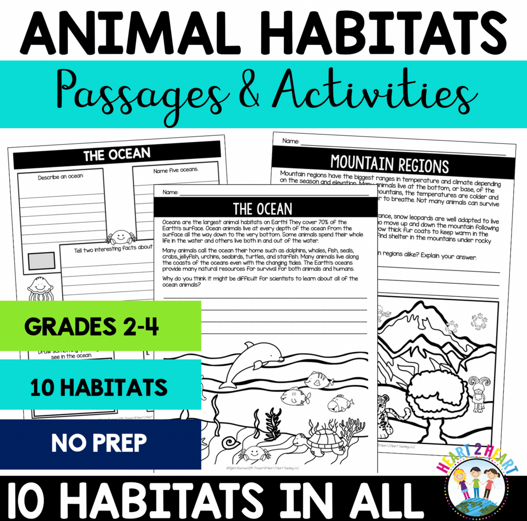Animal Habitats with Savanna, Grassland, Woodlands, Dessert, Tundra, Rainforests, Tundra