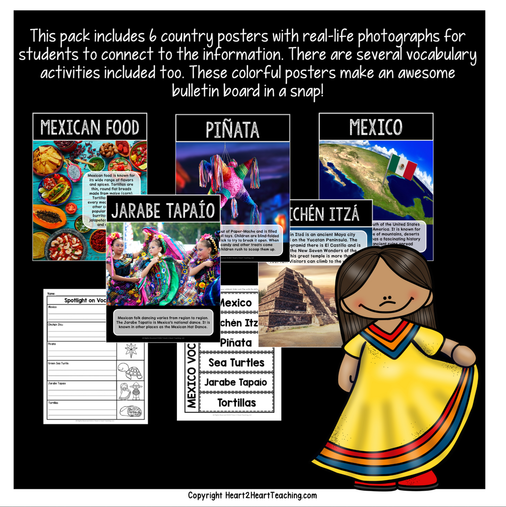 Let's Take a Trip to Mexico: A Country Study with Articles, Activities, Vocabulary & Craft