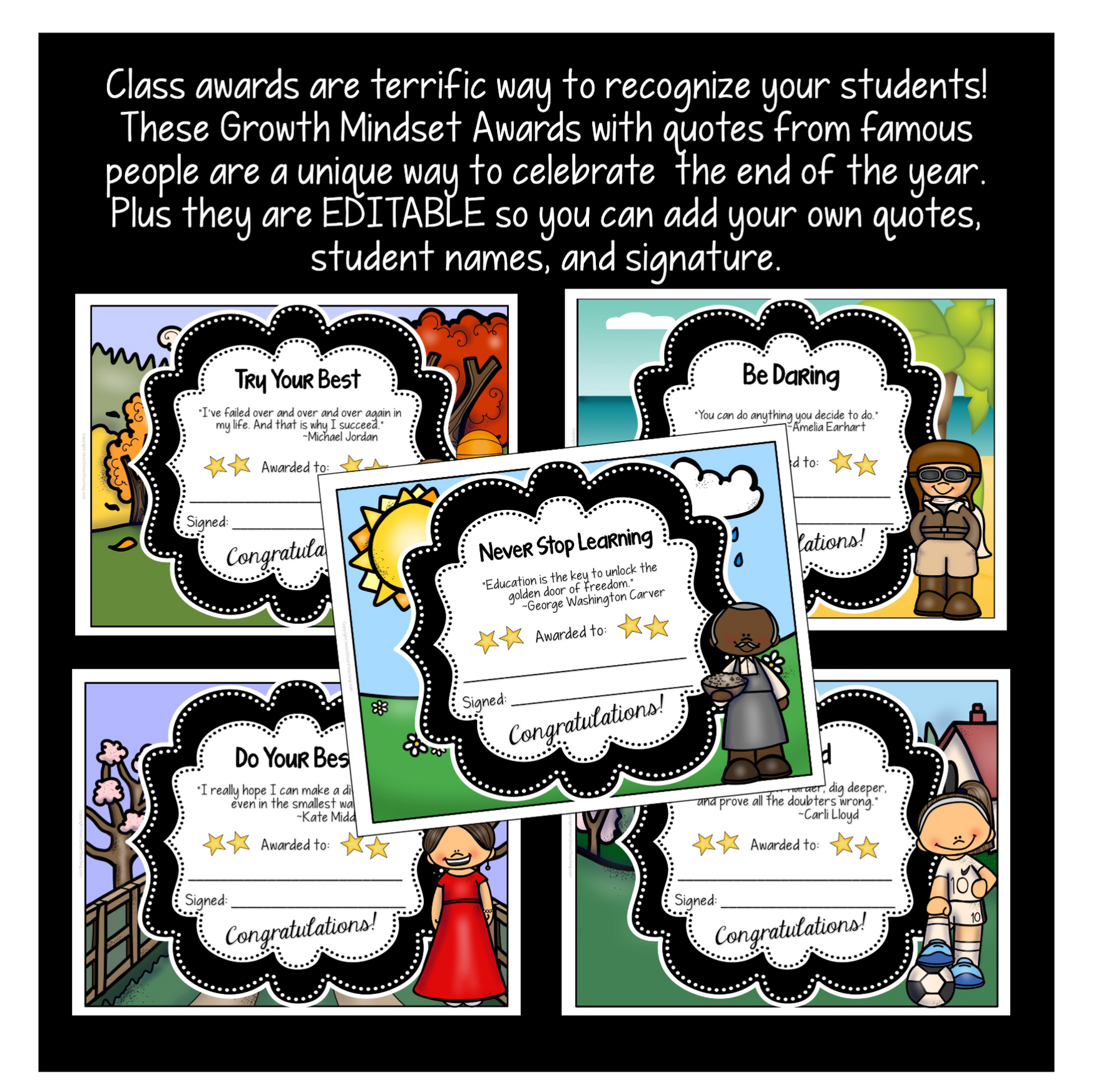 Growth Mindset End of the Year Class Awards – Heart 2 Heart Teaching