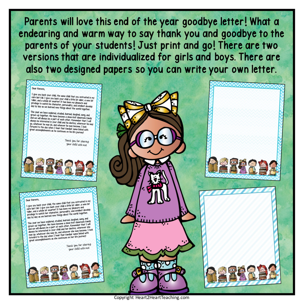 End of the Year Letter to Parents: Say Goodbye with a Special Thank You Note!