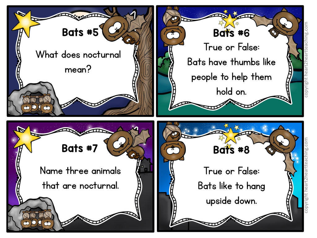 All About Bats Task Cards