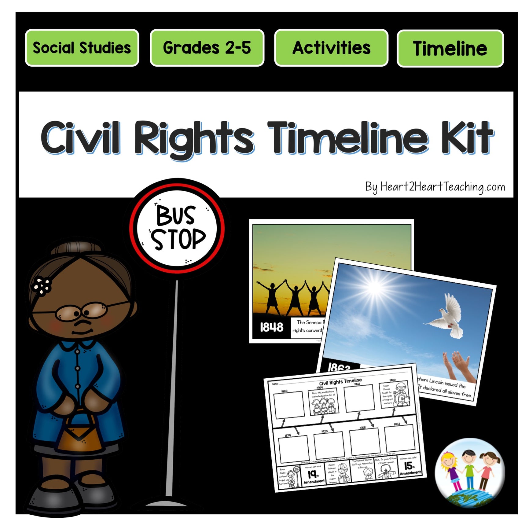 Civil Rights Timeline and Bulletin Board Kit – Heart 2 Heart Teaching