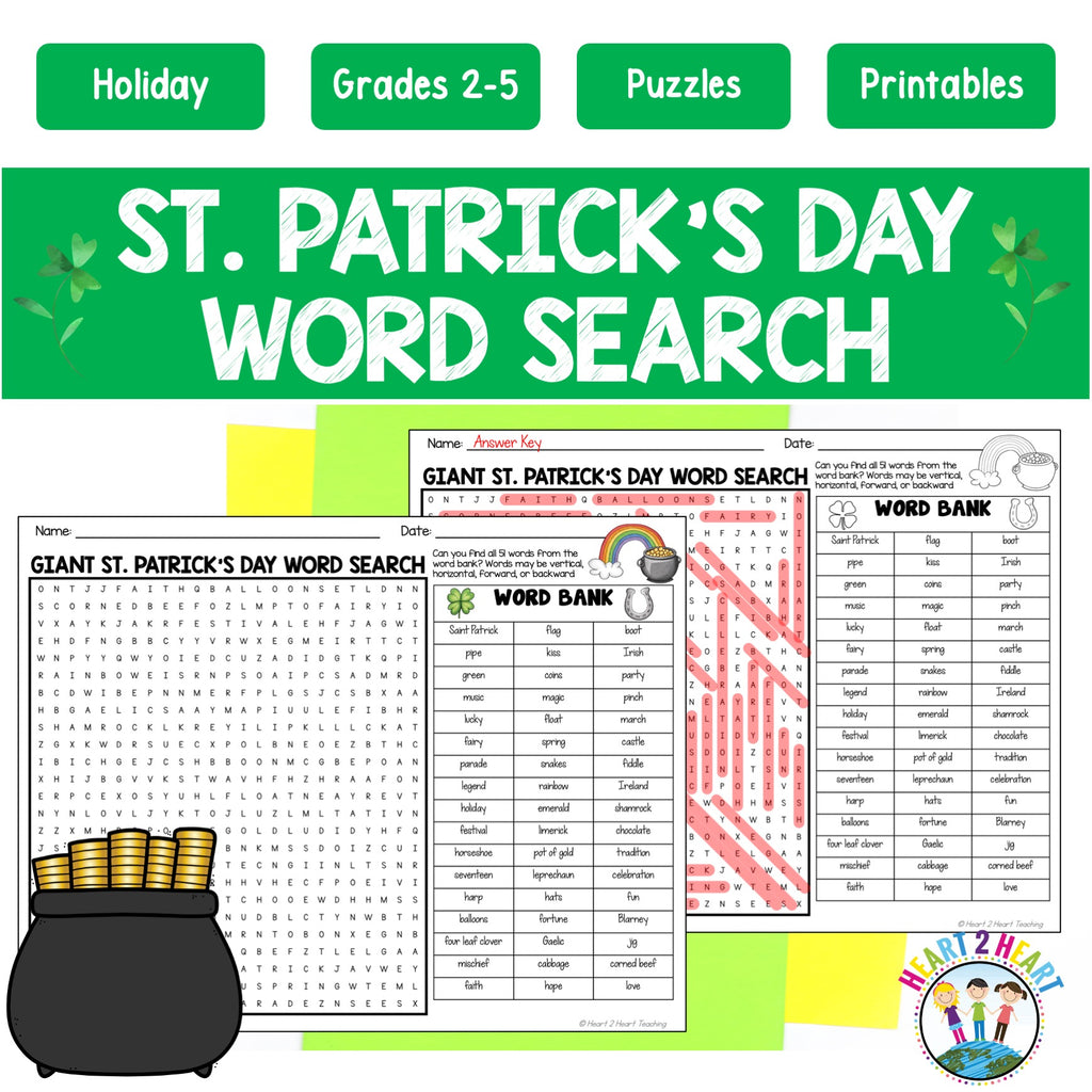 GIANT St. Patrick's Day Word Search
