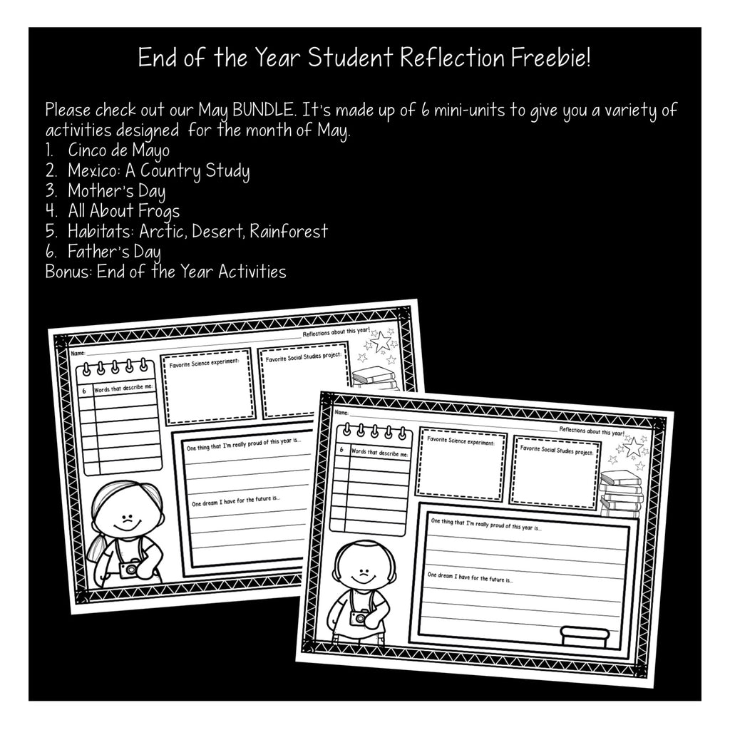 End of the Year Student Reflection Freebie