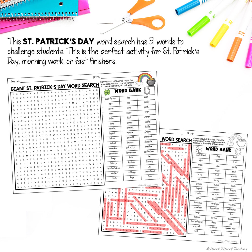 GIANT St. Patrick's Day Word Search