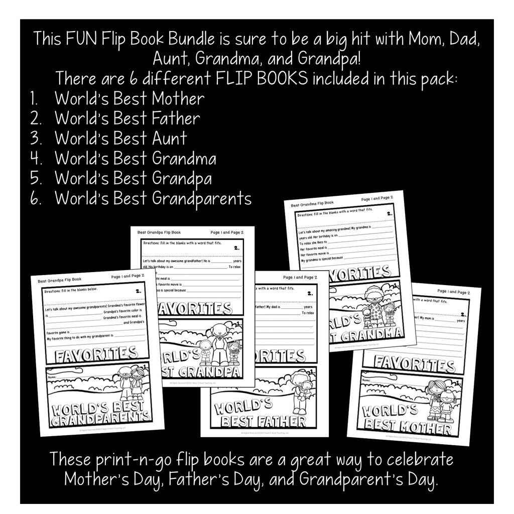 World's Best Mother, Father, Grandfathers Flip Book {Set of 3}