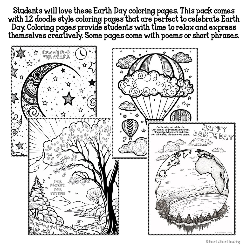 Earth Day Doodle Coloring Pages