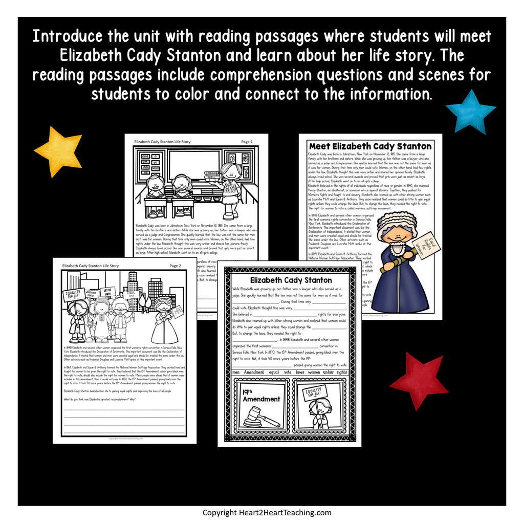 The Life Story of Elizabeth Cady Stanton Activity Pack