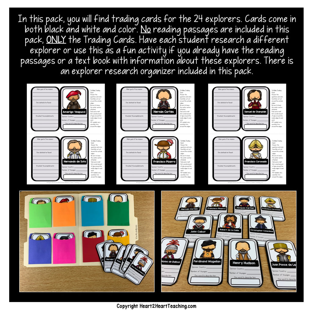 Early Explorers Project: Create Your Own Trading Cards (24 Explorers Cards)