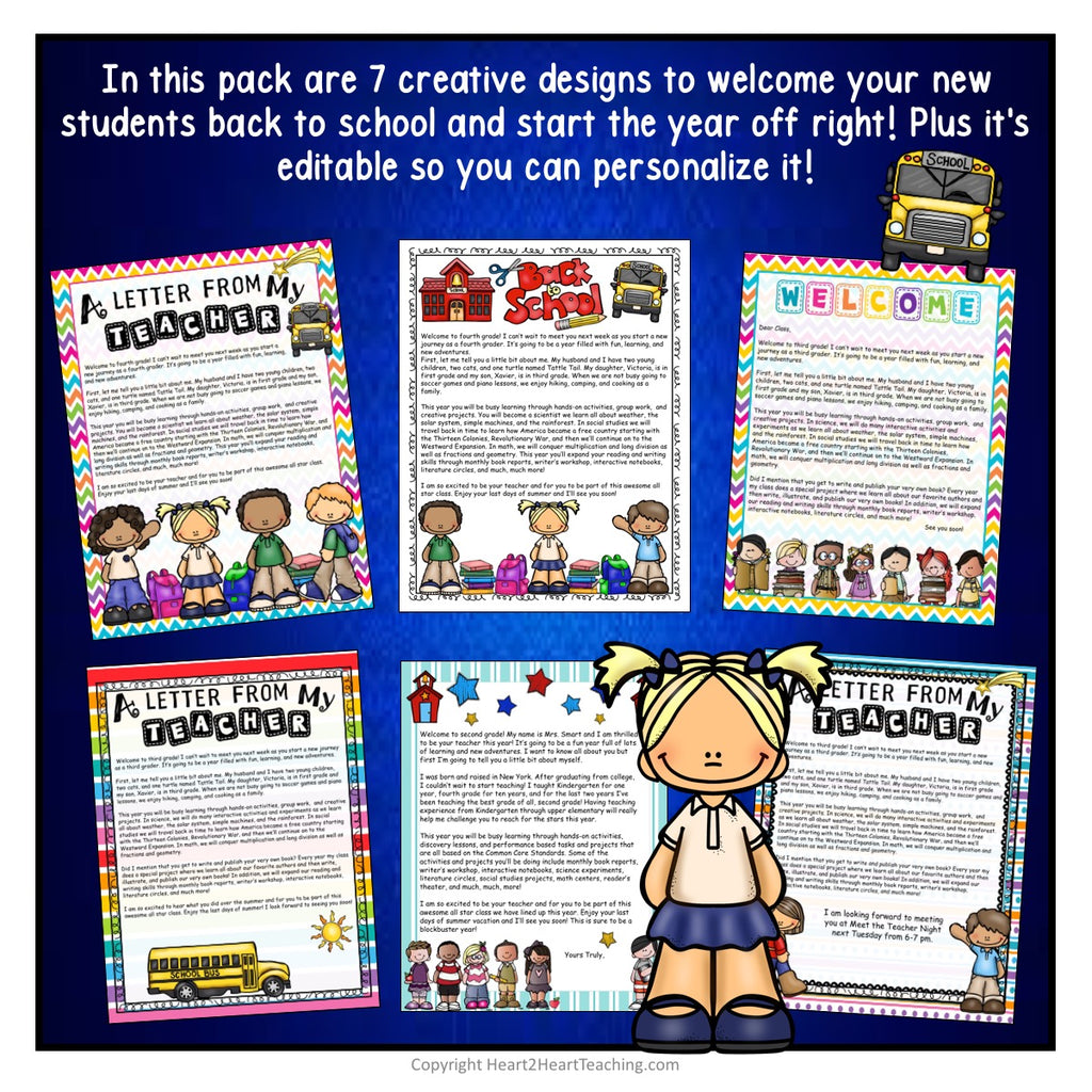 Welcome Back to School Letters for Students and Parents (Editable)