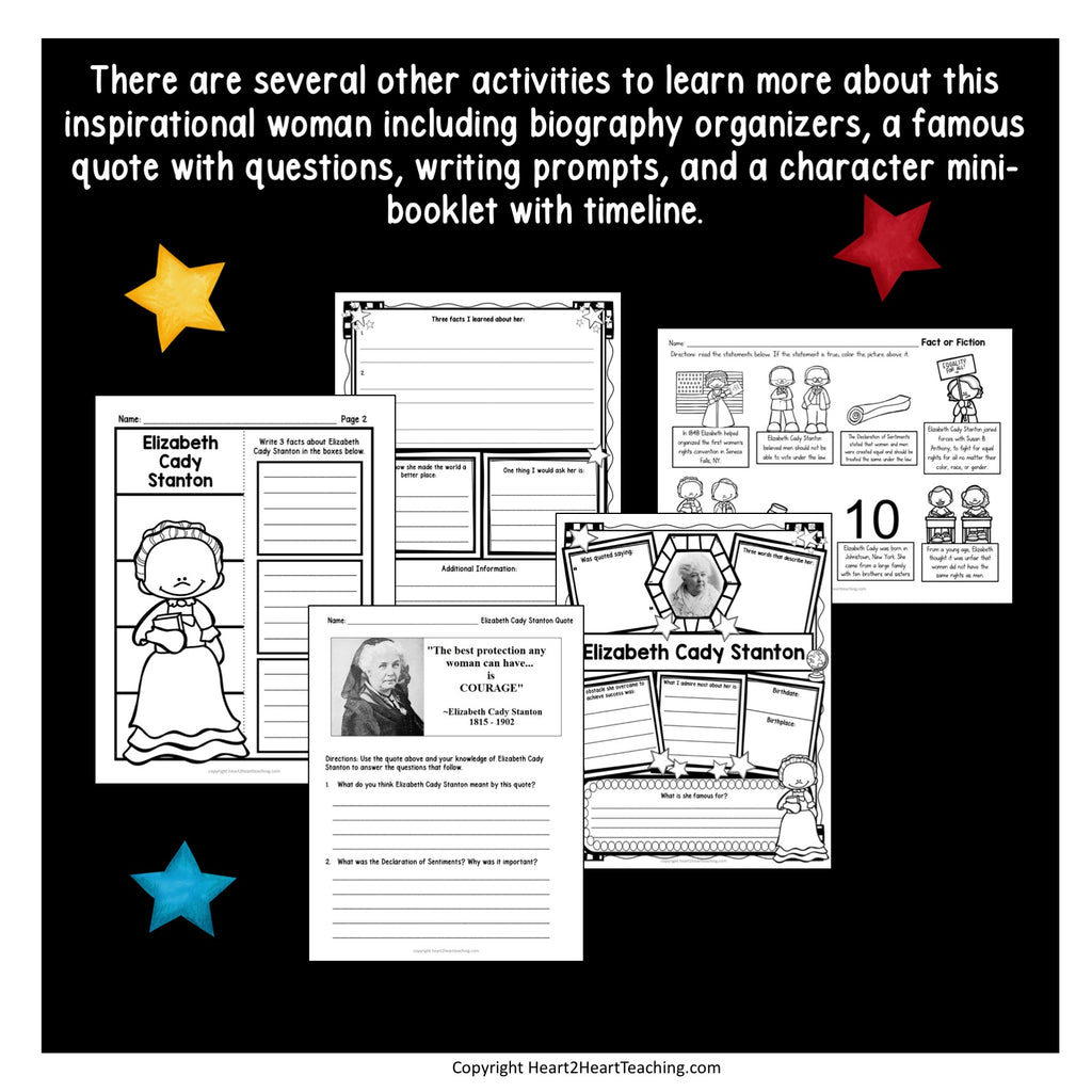 The Life Story of Elizabeth Cady Stanton Activity Pack