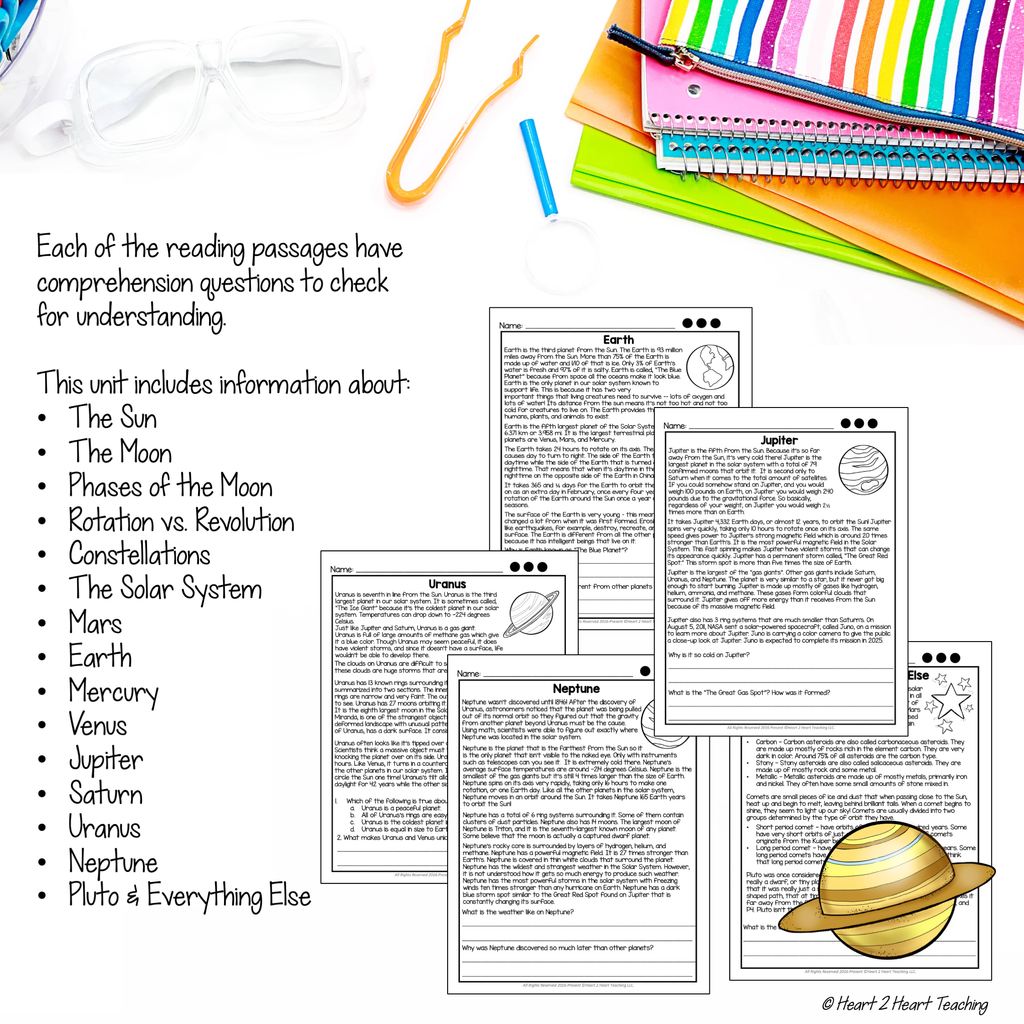Let's Explore Our Solar System Activity Pack – Heart 2 Heart Teaching