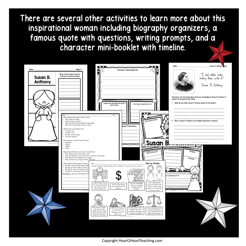 The Life Story of Susan B. Anthony Activity Pack