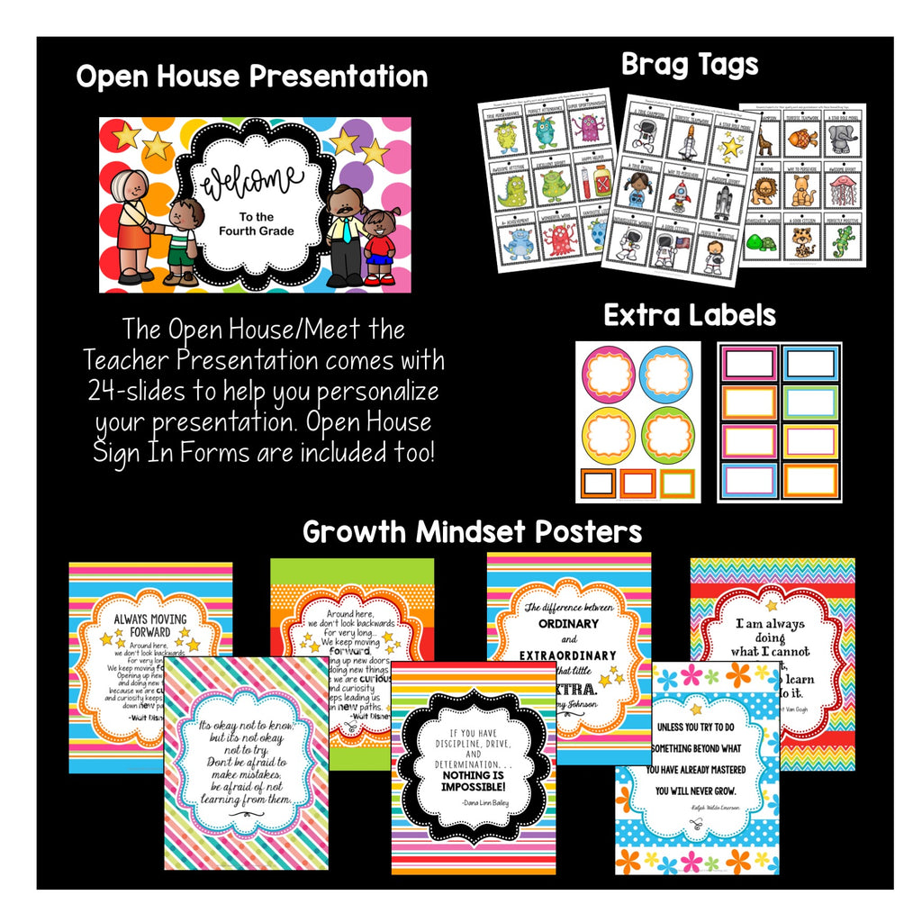 Rainbow Polka Dotted Classroom Decor Pack #7: Everything You Need to Set up Your Classroom