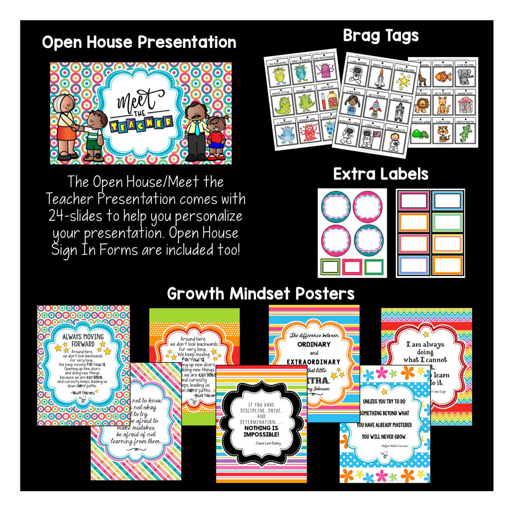 Turquoise, Purple, and Pink Dots Classroom Decor Pack #16: Everything You Need to Set up Your Classroom