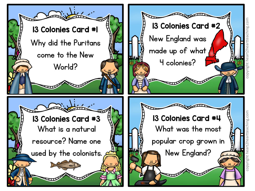 13 Colonies Task Cards Freebie
