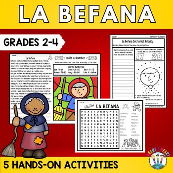 Christmas in Italy: La Befana Color by Code Word Search Activities & Flip Book