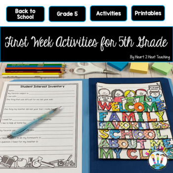 First Week of School Activities for 5th Grade