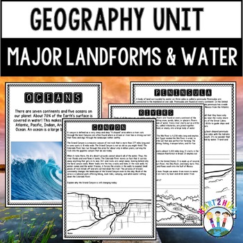 Geography Activities with 12 Major Landforms and Flip Book