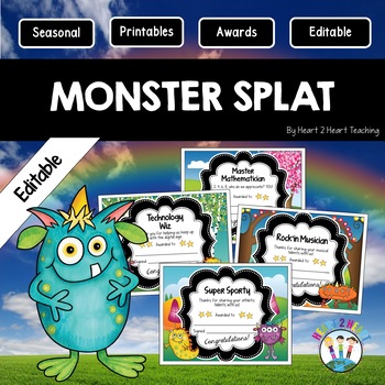 Monster Splat Class Awards for the End of the Year